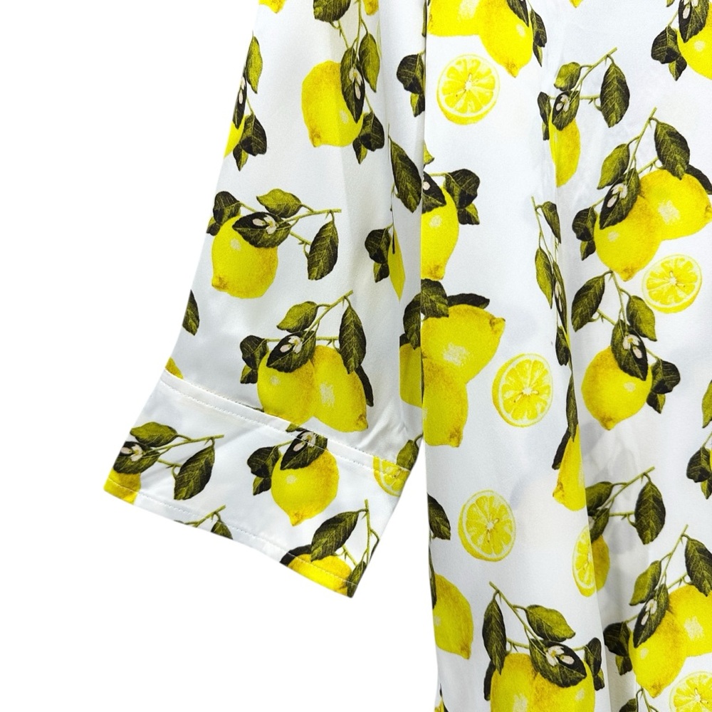 L'AGENCE Lemon Print Blouse - White and Yellow - Picture 5 of 9
